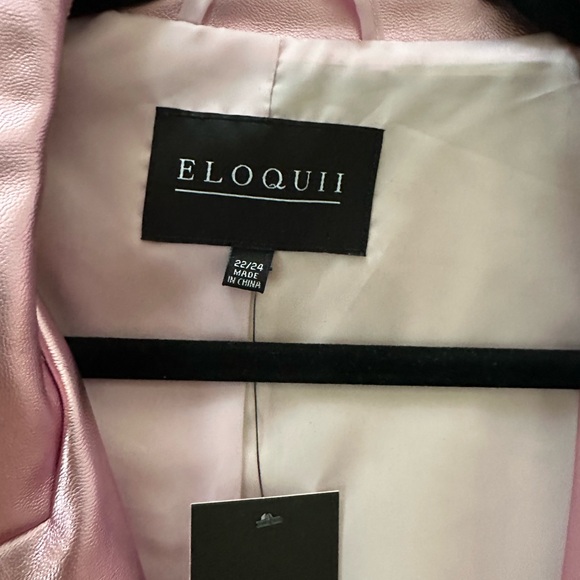 Eloquii Shimmering metallic Pink Leather moto Jacket NWT plus size 22/24 - Picture 2 of 4